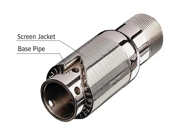 Cross-section and structural diagram of pipe based well screen