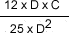 N = \cfrac{12×D×C} {25×d<sup>2</sup>}